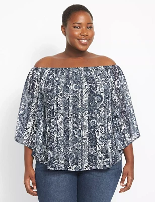 Relaxed Off-The-Shoulder Blouse