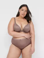 Lane Bryant Invisible Backsmoother Boost Plunge Bra 46DDD Deep Taupe