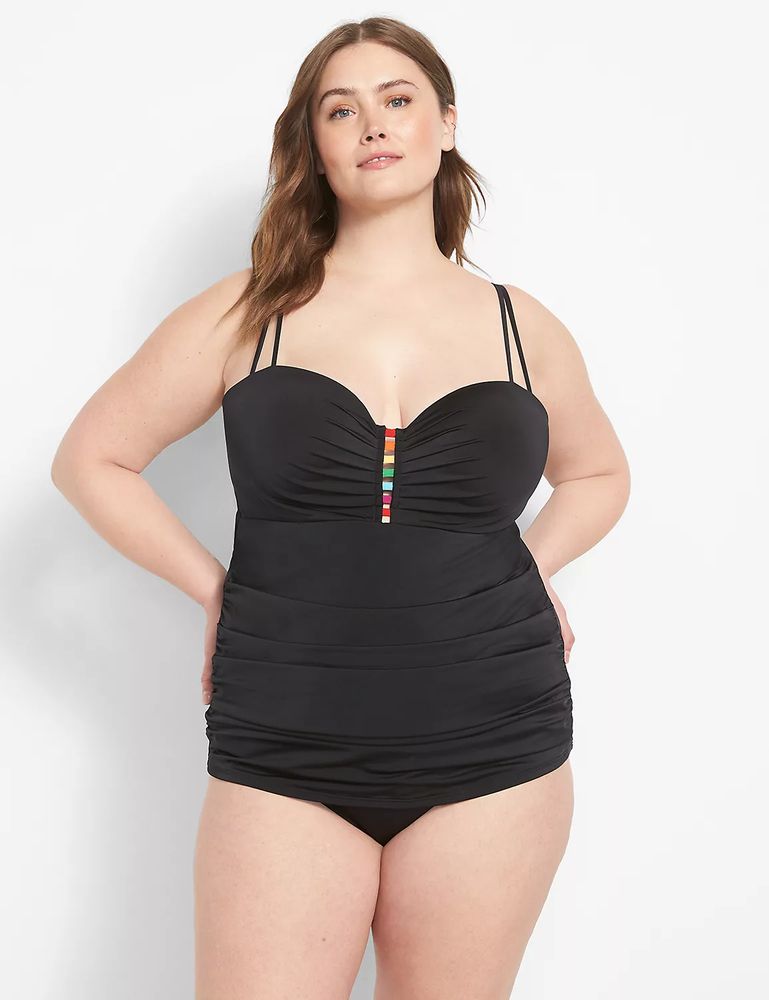 Shape Black Ruched Side High Rise Swimsuit