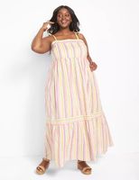 Tie-Strap Tiered Maxi Dress