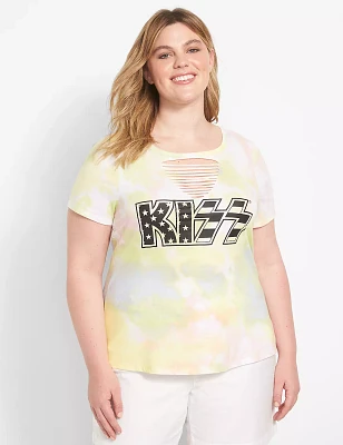 Classic Slash-Front Tie-Dye KISS Graphic Tee