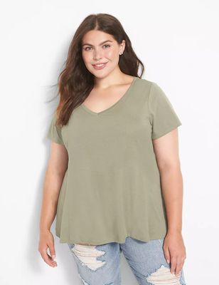 Classic V-Neck Fit & Flare Tee