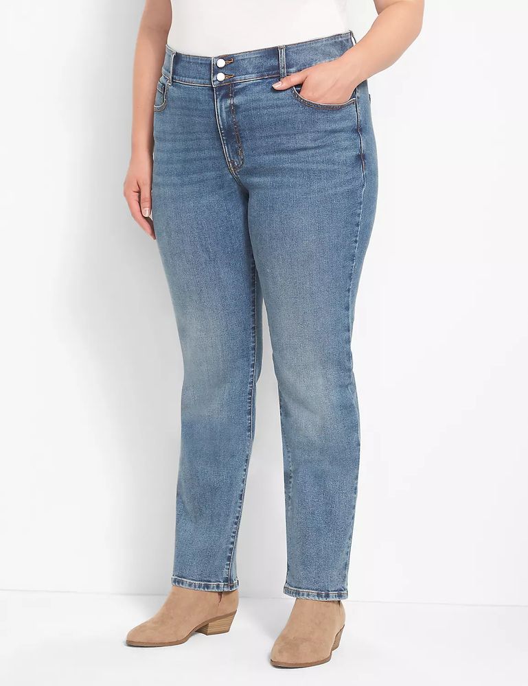 Lane Bryant flex magic waistband high rise straight leg cropped jeans size  16 