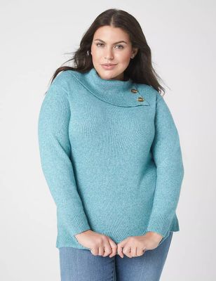 Classic Split-Cowlneck Pullover Sweater