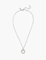 Pave Interlocking Rings Pendant Necklace