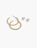 Stud & Hoop Earrings 2-Pack