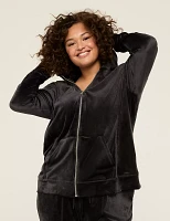 LIVI Velour Zip-Front Hoodie