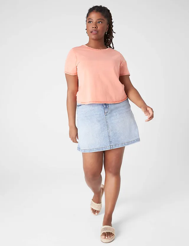 Lane Bryant Livi Soft Crop Ruched-Side Top / Tie Dye