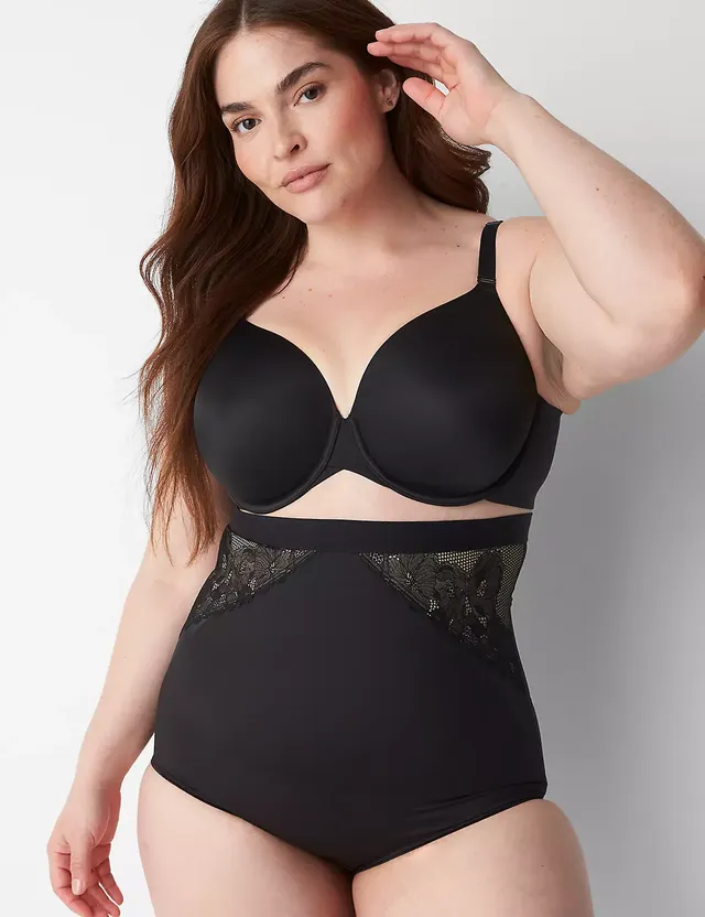 Lane Bryant Level 3 Contouring High-Waist Brief With Lace Inserts