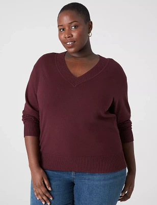 Long-Sleeve V-Neck Sweater