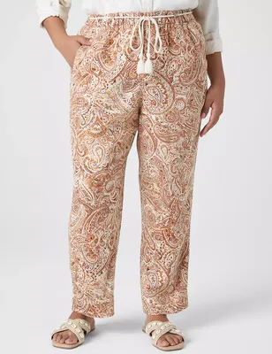 Printed Woven Straight Ankle Pant