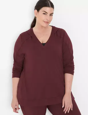 Lane Bryant Livi French Terry Zip-Front Hoodie / Red