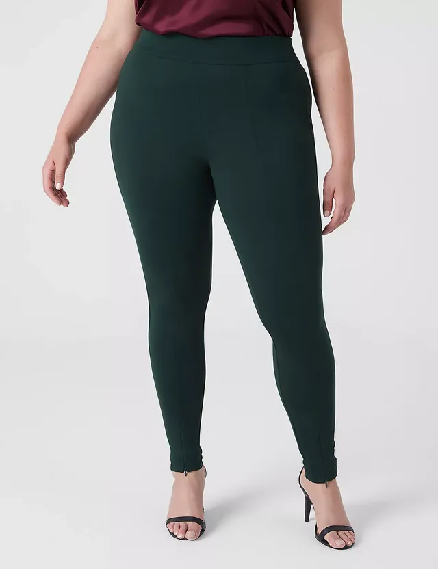 The Petite Seamed Side Zip Legging in Faux Leather