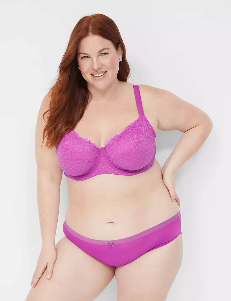 Lane Bryant Sexy Hot Pink No Show Hipster Panty with Lace Back Plus Size  22/24