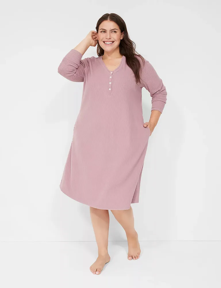 Thermal Henley Nightgown