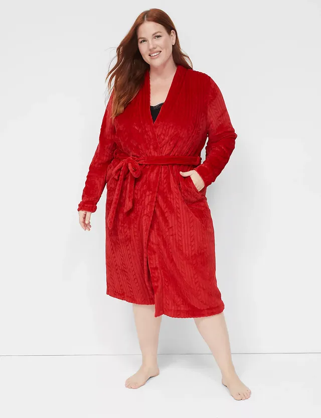 Lane Bryant Comfy Cotton Lace Midi Robe / Toadstool