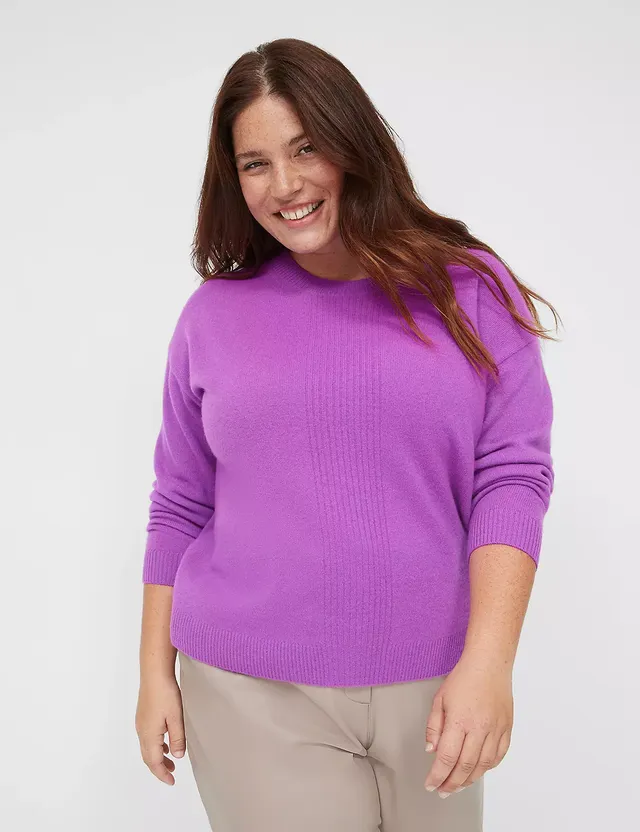 Long-Sleeve Cowlneck Rib Sweater
