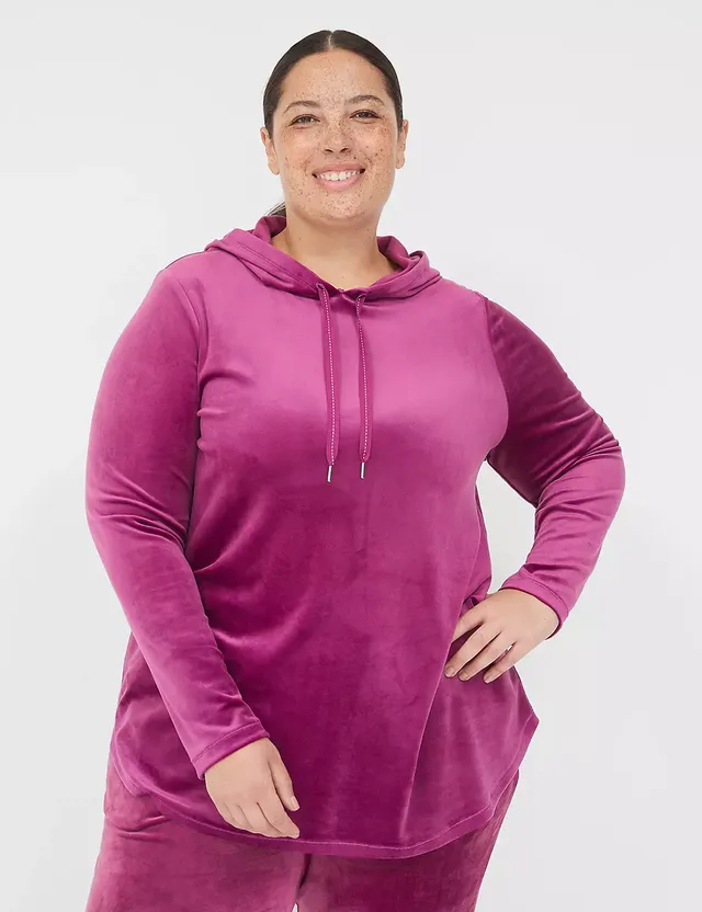 Lane Bryant Livi French Terry Zip-Front Hoodie / Red