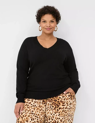 Long-Sleeve V-Neck Sweater