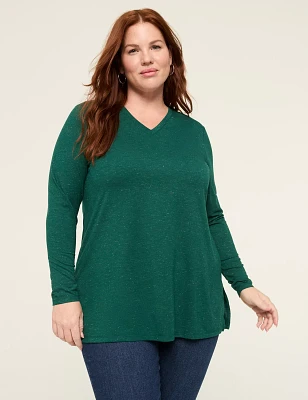Shimmer V-Neck Tunic Tee