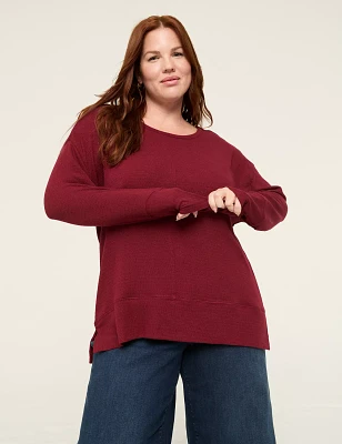 Dolman Textured-Knit Tunic Tee