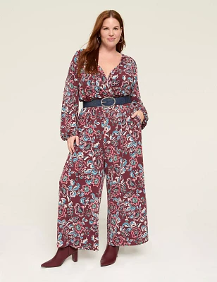 Shirred-Shoulder Jersey Jumpsuit