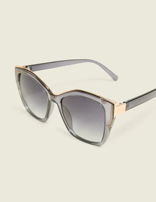 Goldtone Cateye Sunglasses