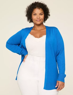 Modern Long-Sleeve Open-Front Cardigan