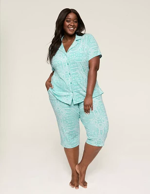 Comfy Cotton Notch-Neck Top & Crop Pant PJ Set