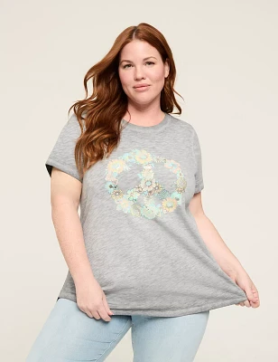 Foiled Flower Peace Graphic Tee