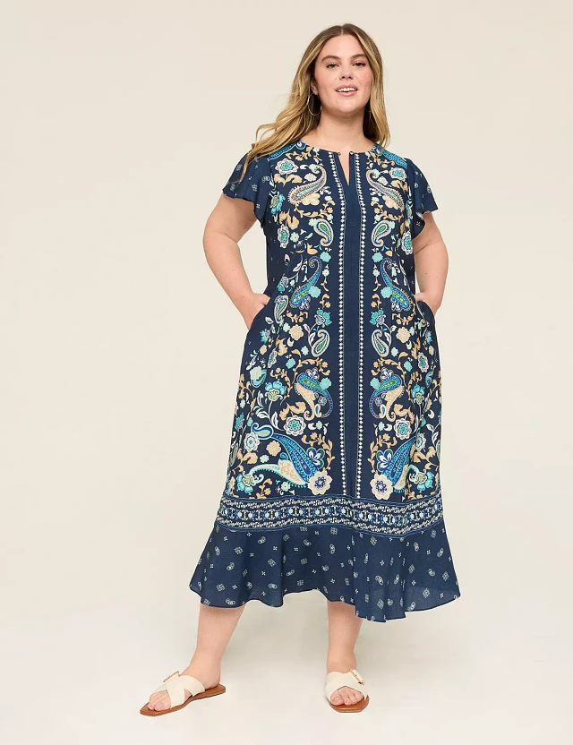 midi dress elastic waist Maribel Tiered Floral Midi Dress – Pieces & Peaches
