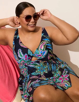 Underwire Plunge Swim Dress