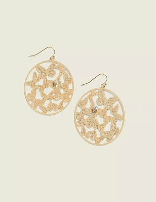 Filigree Butterfly Drop Earrings