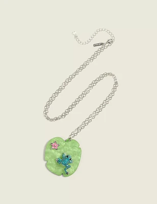 Pave Frog Pendant Necklace