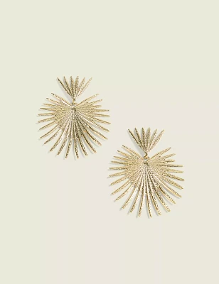 Everyday Goldtone Starburst Drop Earrings