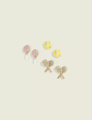 Tennis Stud Earrings 3-Pack