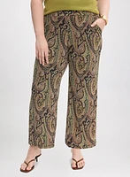 Olivia Paisley Print Wide-Leg Pants