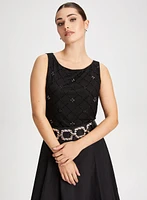 Beaded Detail Sleeveless Top