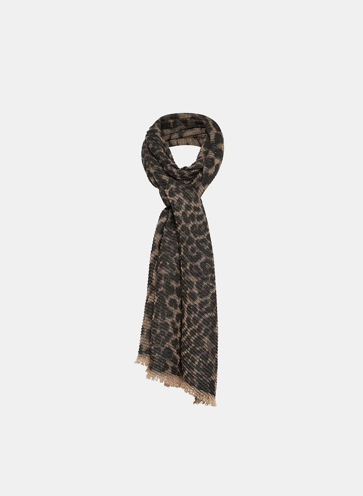 Metallic Animal Print Scarf