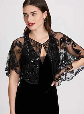 Sheer Mesh Capelet