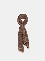 Metallic Animal Print Scarf