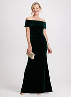 Off-The-Shoulder Velvet Dress