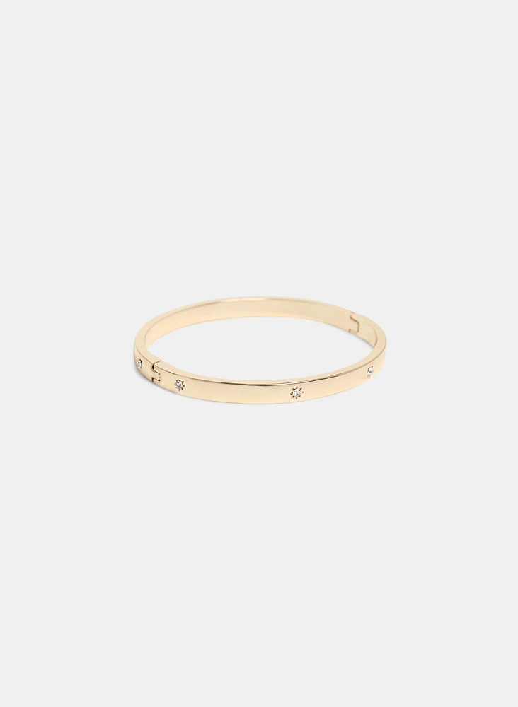 Crystal Insert Hinge Bangle