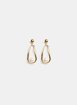 Open Teardrop Pearl Insert Earrings