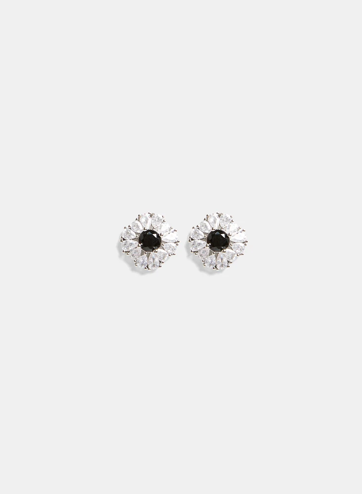 Cubic Zirconia Cluster Earrings