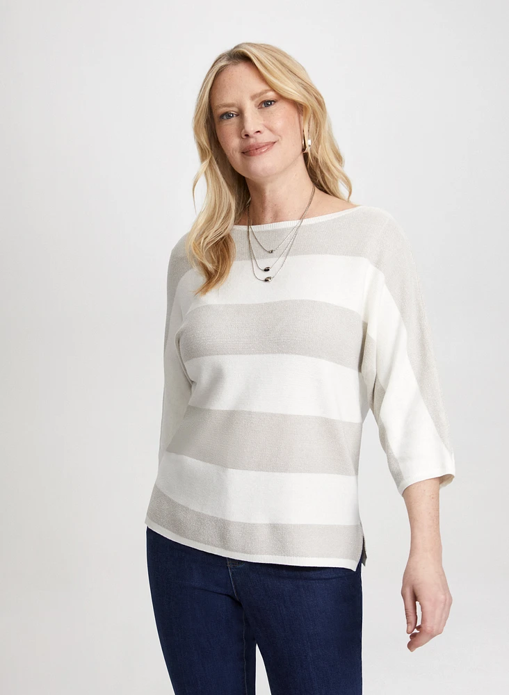 Striped Boat Neck Sweater