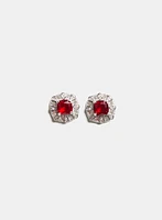 Cubic Zirconia Faceted Stone Earrings