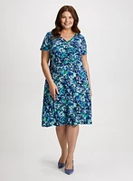 Ruched Waist Floral Dress