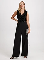 V-Neck Ruffle Detail Jumpsuit