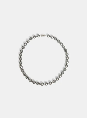 Metallic Pearl Detail Necklace